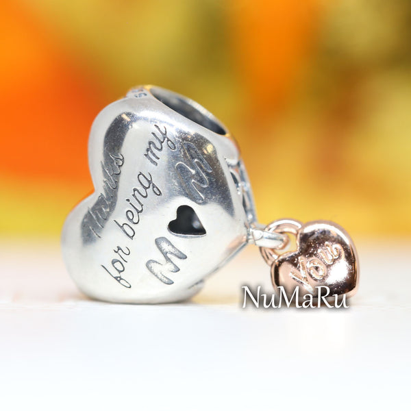 Love You Mom Heart Charm 788830C00, jewelry, beads for charm, beads for charm bracelets, charms for bracelet, beaded jewelry, charm jewelry, charm beads,