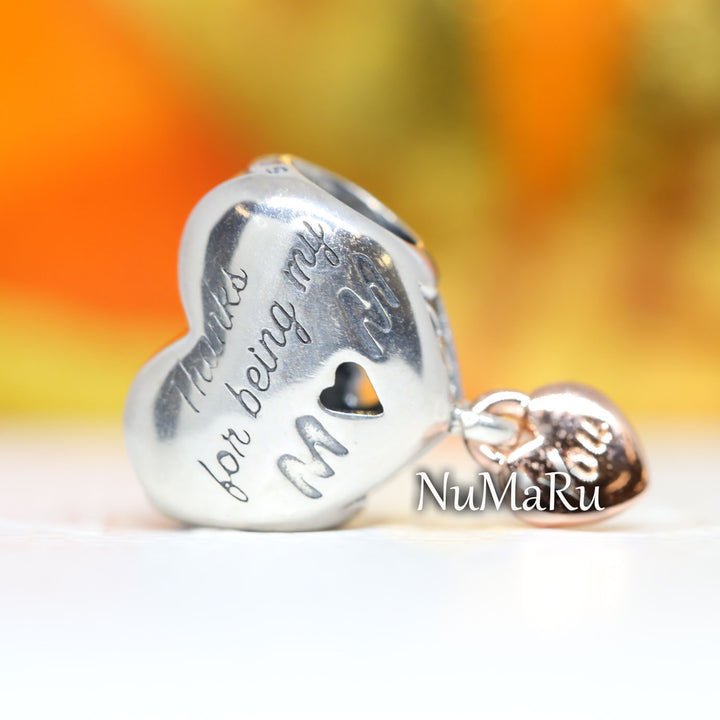 Love You Mom Heart Charm 788830C00, jewelry, beads for charm, beads for charm bracelets, charms for bracelet, beaded jewelry, charm jewelry, charm beads,