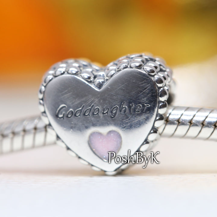 Goddaughter Heart Charm 799147C01 ,jewelry, beads for charm, beads for charm bracelets, charms for diy, beaded jewelry, diy jewelry, charm beads