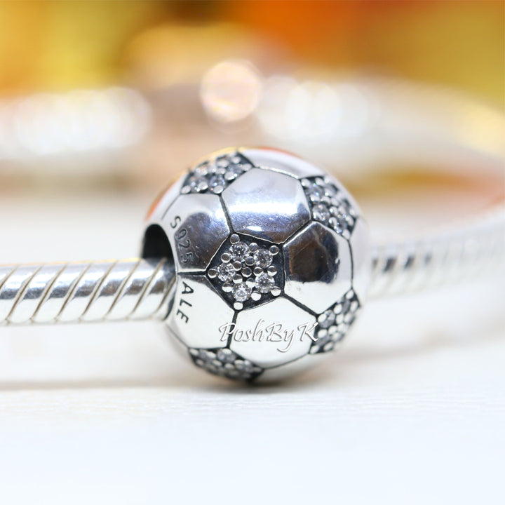 Sparkling Soccer Charm 798795C01 - jewelry, beads for charm, beads for charm bracelets, charms for diy, beaded jewelry, diy jewelry, charm beads