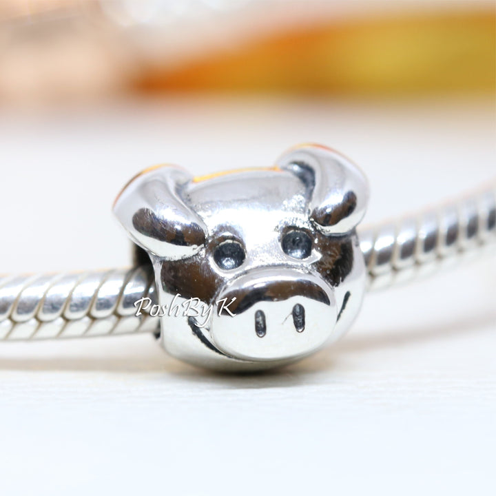 Playful Pig silver charm  791746 - jewelry, beads for charm, beads for charm bracelets, charms for diy, beaded jewelry, diy jewelry, charm beads