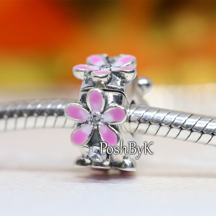 Pink Daisy Flower Clip Charm 798809C01. jewelry, beads for charm, beads for charm bracelets, charms for diy, beaded jewelry, diy jewelry, charm beads