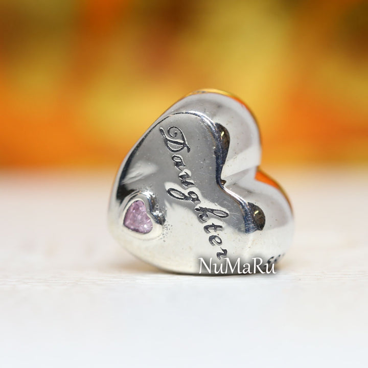 Daughter's Love Charm 791726PCZ -  jewelry, beads for charm, beads for charm bracelets, charms for diy, beaded jewelry, diy jewelry, charm beads