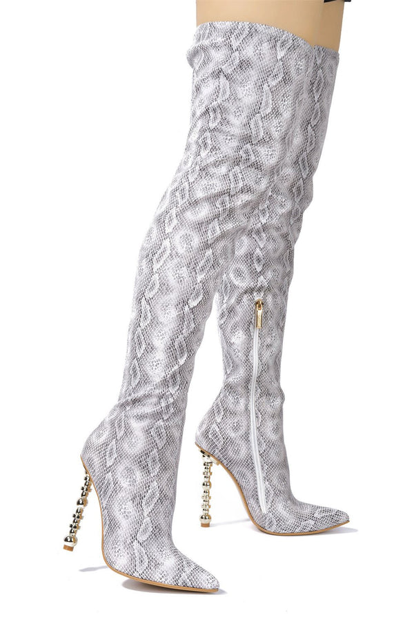 High Voltage Snake Heeled Boots - NUMARU