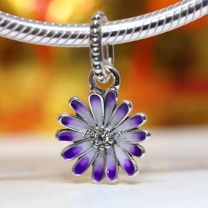 Purple Daisy Dangle Charm 798771C01, jewelry, beads for charm, beads for charm bracelets, charms for diy, beaded jewelry, diy jewelry, charm beads