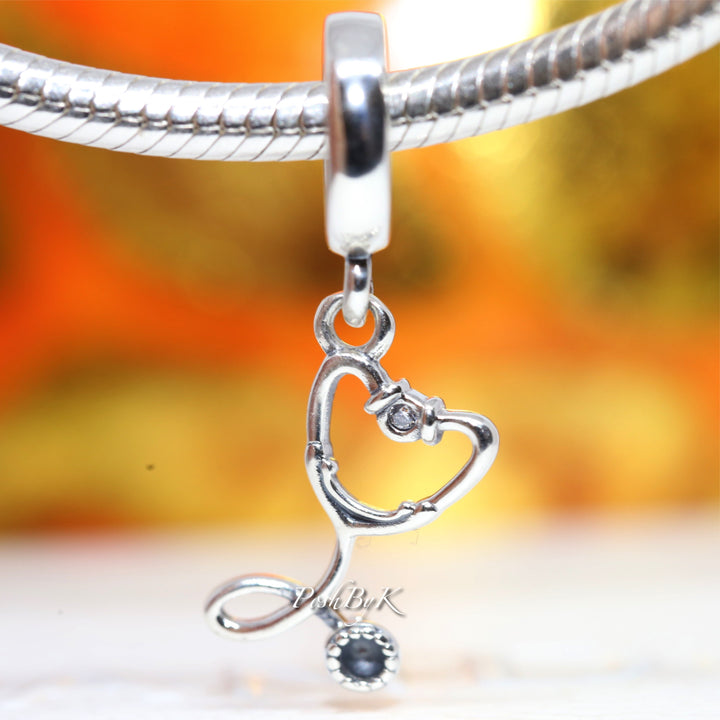Stethoscope Heart Dangle Charm 799072C01, jewelry, beads for charm, beads for charm bracelets, charms for diy, beaded jewelry, diy jewelry, charm beads 