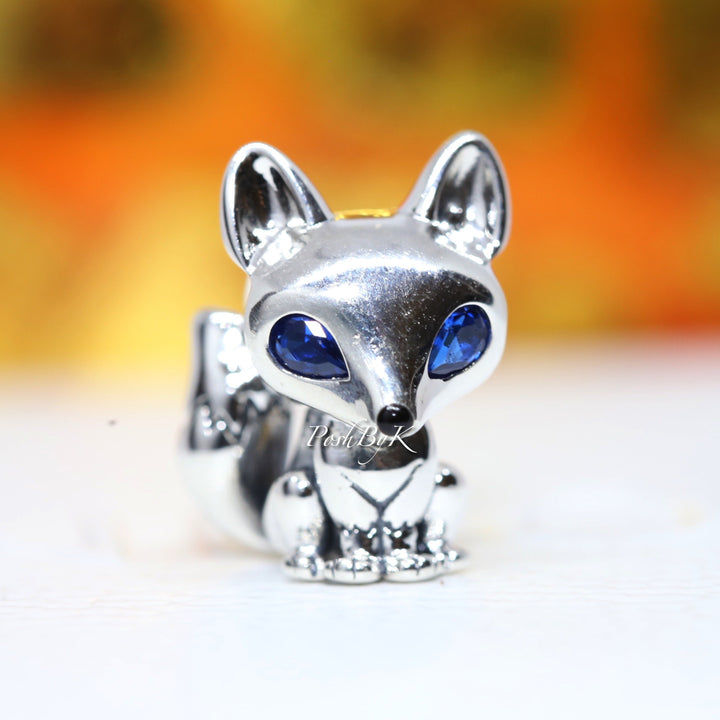 Blue-Eyed Fox Charm 799096C01, jewelry, beads for charm, beads for charm bracelets, charms for diy, beaded jewelry, diy jewelry, charm beads