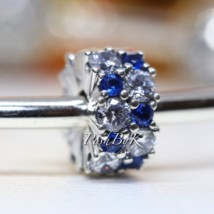 Clear & Blue Sparkling Clip Charm 799171C01, j jewelry, beads for charm, beads for charm bracelets, charms for diy, beaded jewelry, diy jewelry, charm beads
