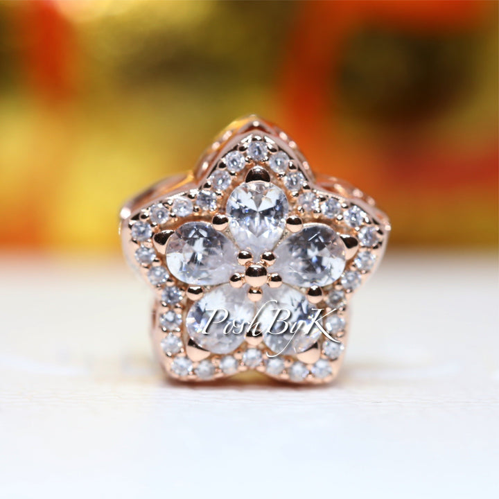Rose Gold Sparkling Snowflake Pavé Charm 798224C01, jewelry, beads for charm, beads for charm bracelets, charms for diy, beaded jewelry, diy jewelry, charm beads 
