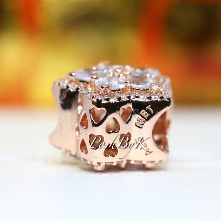 Rose Gold Sparkling Snowflake Pavé Charm 798224C01, jewelry, beads for charm, beads for charm bracelets, charms for diy, beaded jewelry, diy jewelry, charm beads 