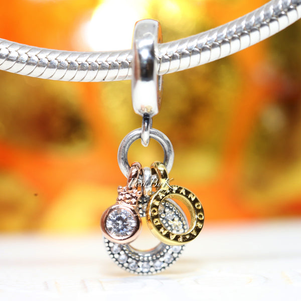 Triple Monogram & Logo Dangle Charm 799044C01, jewelry, beads for charm, beads for charm bracelets, charms for diy, beaded jewelry, diy jewelry, charm beads