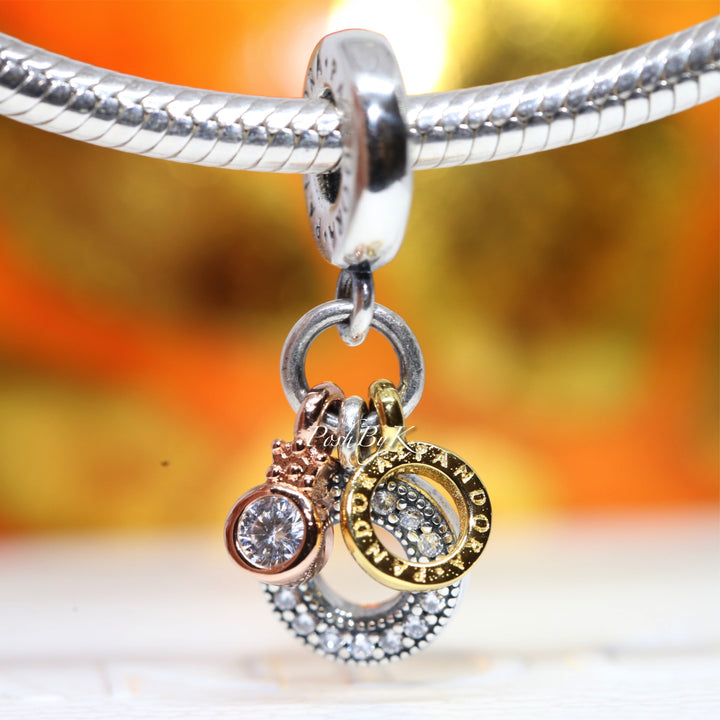Triple Monogram & Logo Dangle Charm 799044C01, jewelry, beads for charm, beads for charm bracelets, charms for diy, beaded jewelry, diy jewelry, charm beads
