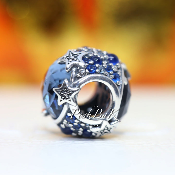 Celestial Blue Sparkling Stars Charm 799209C01,  jewelry, beads for charm, beads for charm bracelets, charms for diy, beaded jewelry, diy jewelry, charm beads