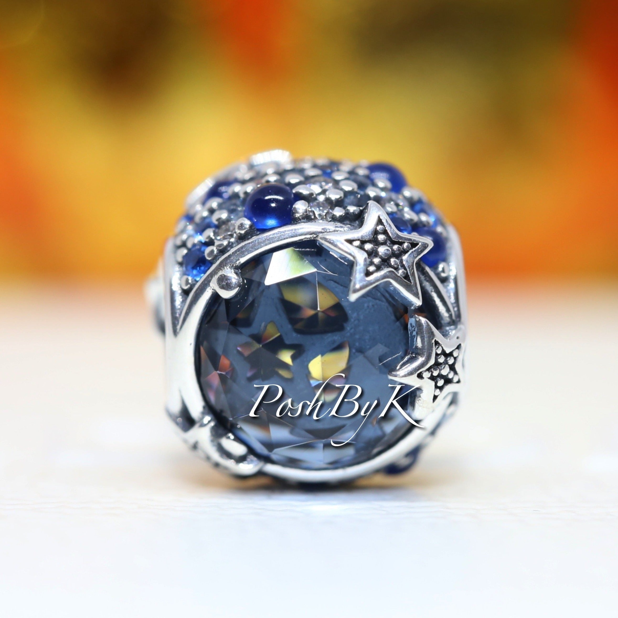 Celestial Blue Sparkling Stars Charm 799209C01 – NUMARU
