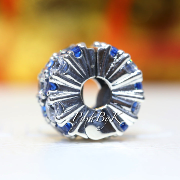 Clear & Blue Sparkling Clip Charm 799171C01, j jewelry, beads for charm, beads for charm bracelets, charms for diy, beaded jewelry, diy jewelry, charm beads