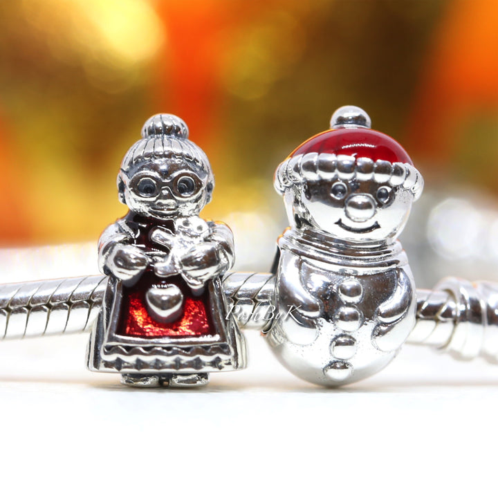 Mrs Santa Claus And Snowman and Santa Hat Christmas Gift Set Charm - jewelry, beads for charm, beads for charm bracelets, charms for diy, beaded jewelry, diy jewelry, charm beads