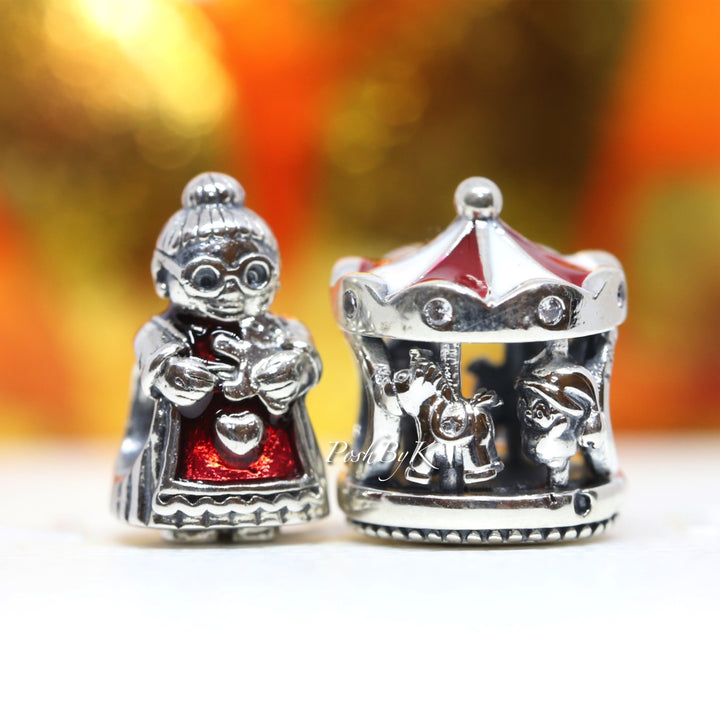 Mrs Santa Claus And Christmas Carousel Christmas Gift Set Charm - jewelry, beads for charm, beads for charm bracelets, charms for diy, beaded jewelry, diy jewelry, charm beads
