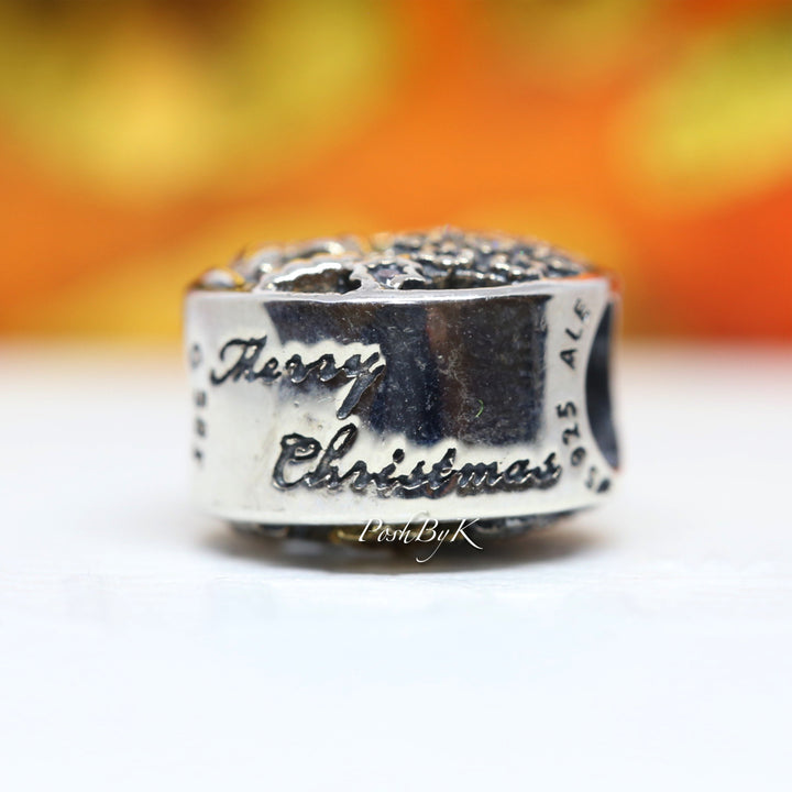 Openwork Merry Christmas Charm 796363CZ - jewelry, beads for charm, beads for charm bracelets, charms for diy, beaded jewelry, diy jewelry, charm beads