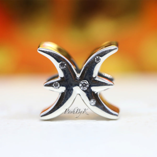 Sparkling Pisces Zodiac Charm 798426C01 - jewelry, beads for charm, beads for charm bracelets, charms for diy, beaded jewelry, diy jewelry, charm beads
