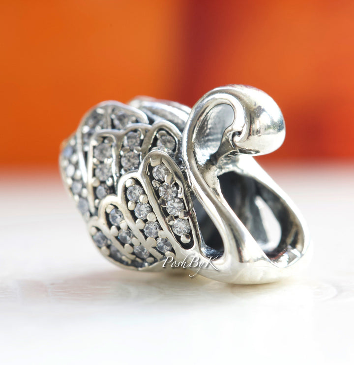 Majestic Swan Clear CZ Bead 791732CZ - jewelry, beads for charm, beads for charm bracelets, charms for diy, beaded jewelry, diy jewelry, charm beads