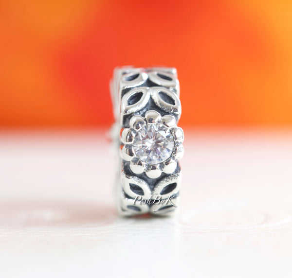 Twice As Nice Spacer Charm 791224CZ - jewelry, beads for charm, beads for charm bracelets, charms for diy, beaded jewelry, diy jewelry, charm beads 