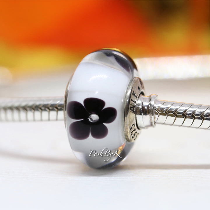 Black Blossom Murano Glass Charm 791605 - jewelry, beads for charm, beads for charm bracelets, charms for diy, beaded jewelry, diy jewelry, charm beads