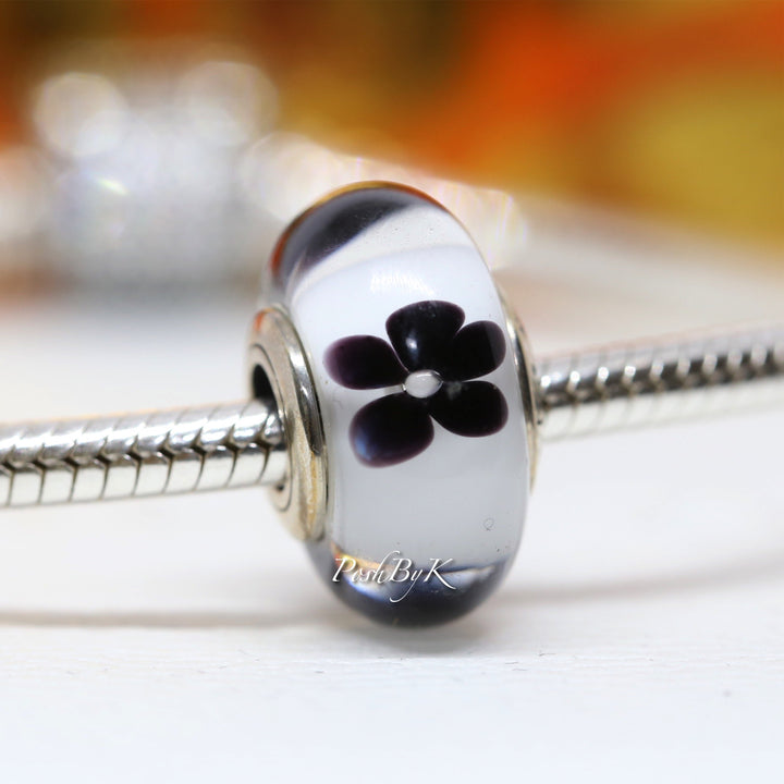 Black Blossom Murano Glass Charm 791605 - jewelry, beads for charm, beads for charm bracelets, charms for diy, beaded jewelry, diy jewelry, charm beads