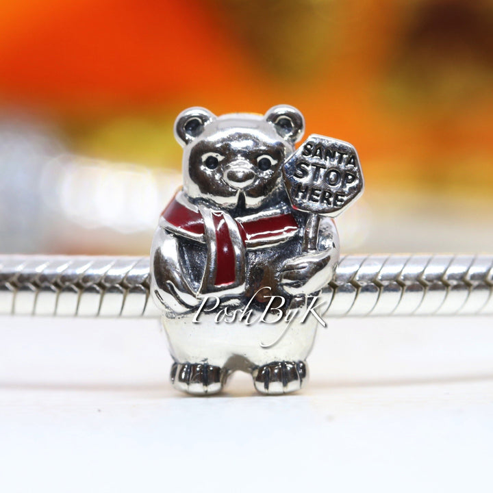 Christmas Polar Bear Charm 796466EN39 -  jewelry, beads for charm, beads for charm bracelets, charms for diy, beaded jewelry, diy jewelry, charm beads