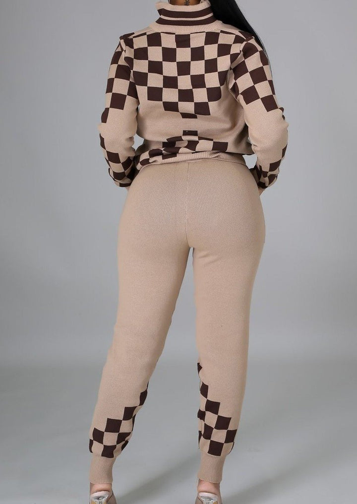 Women’s Matching Set | Ealga Zipped Up Jacket And Pants Set (Taupe) By: NUMARU