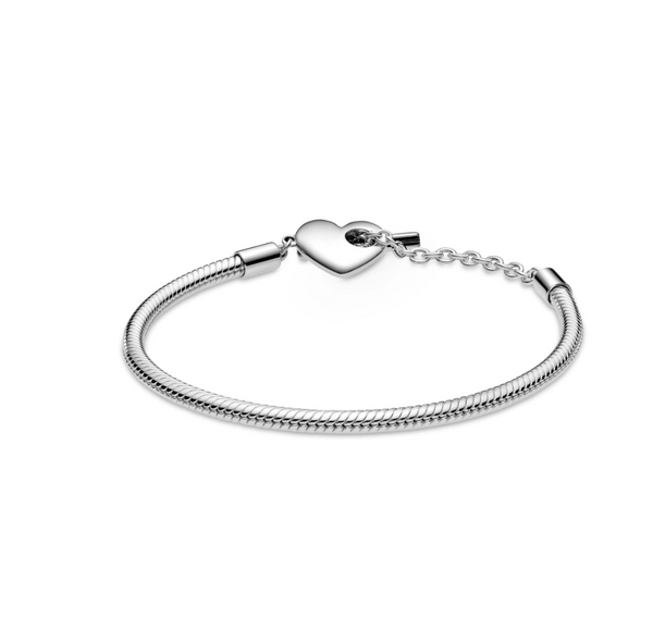 Heart T-Bar Snake Chain Bracelet 599285C00 - NUMARU, jewelry, beads for charm, beads for charm bracelets, charms for bracelet, beaded jewelry, charm jewelry, charm beads, 