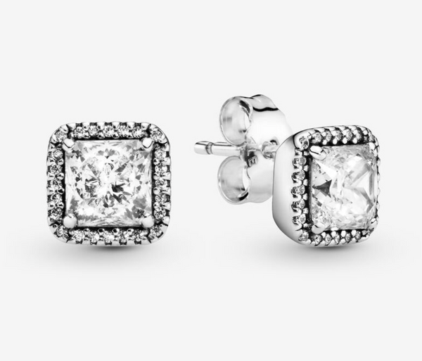 Square Sparkle Halo Stud Earrings 290591CZ - NUMARU