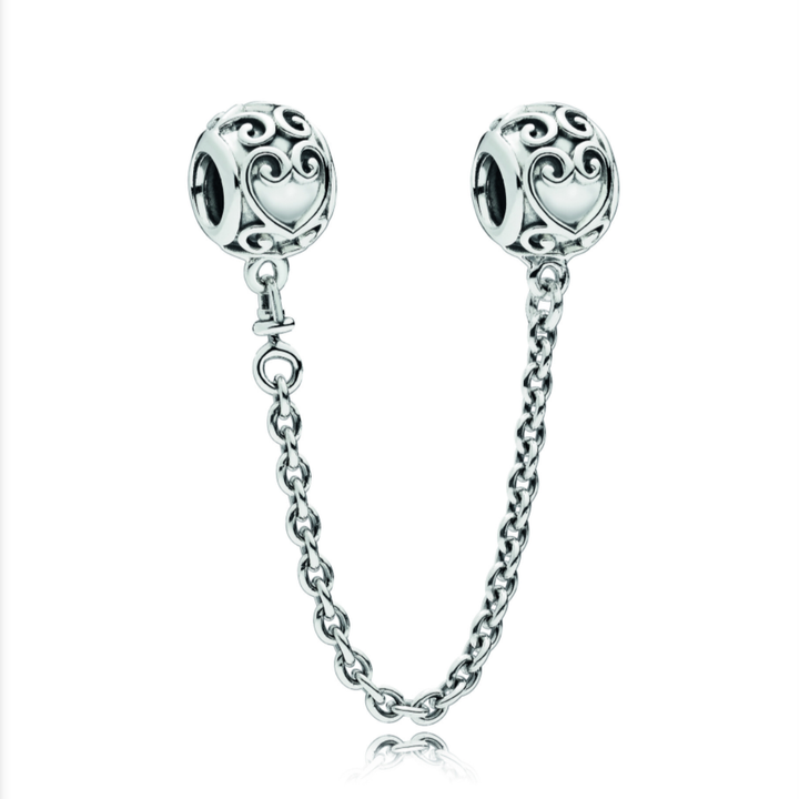 ENCHANTED HEART SAFETY CHAIN 797036, NUMARU ,jewelry, beads for charm, beads for charm bracelets, charms for bracelet, beaded jewelry, charm jewelry, charm beads