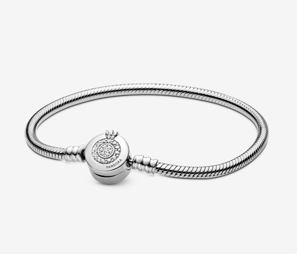 Moments Sparkling Crown O Snake Chain Bracelet 599046C01, NUMARU, jewelry, beads for charm, beads for charm bracelets, charms for bracelet, beaded jewelry, charm jewelry, charm beads