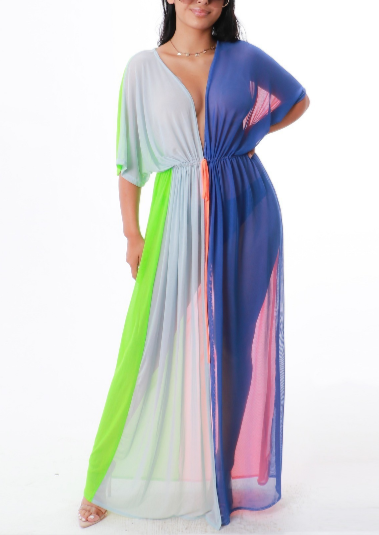 Women’s Maxi Dresses | Hiroko Color Block Cover Up Maxi Dress By: NUMARU