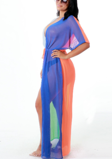 Women’s Maxi Dresses | Hiroko Color Block Cover Up Maxi Dress By: NUMARU