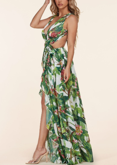 Women’s Maxi Dresses | Georgia Tropical Cut Out Maxi Dress By: NUMARU