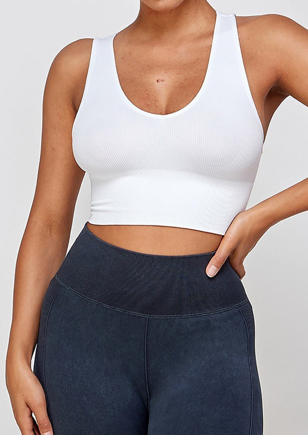 Women’s Crop Tops | Joey Yoga Seamless Crop Top (White) By: NUMARU