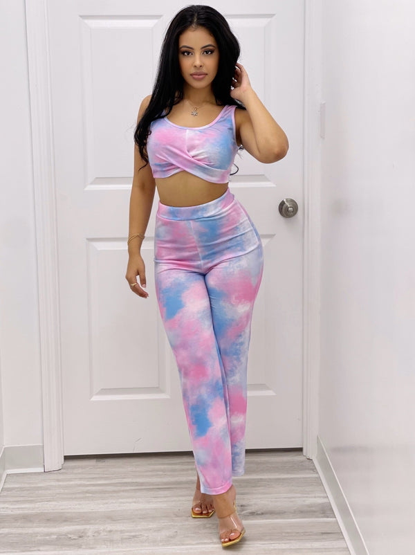 Women’s Pants Set | Perry Tie Dye Wide Leg Pants Set By: NUMARU
