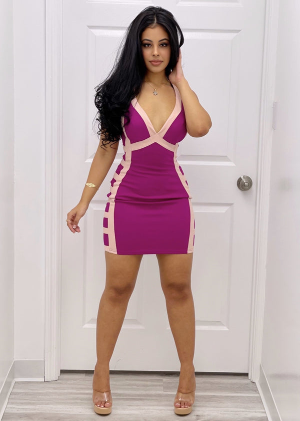 Women’s Mini Dress | Inez Contrast Side Ladder Colorblock Mini Dress By: NUMARU