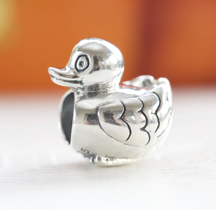 Silver Duck Charm 790261 - jewelry, beads for charm, beads for charm bracelets, charms for diy, beaded jewelry, diy jewelry, charm beads