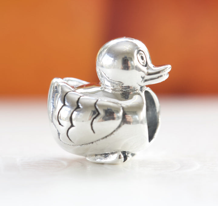 Silver Duck Charm 790261 - jewelry, beads for charm, beads for charm bracelets, charms for diy, beaded jewelry, diy jewelry, charm beads