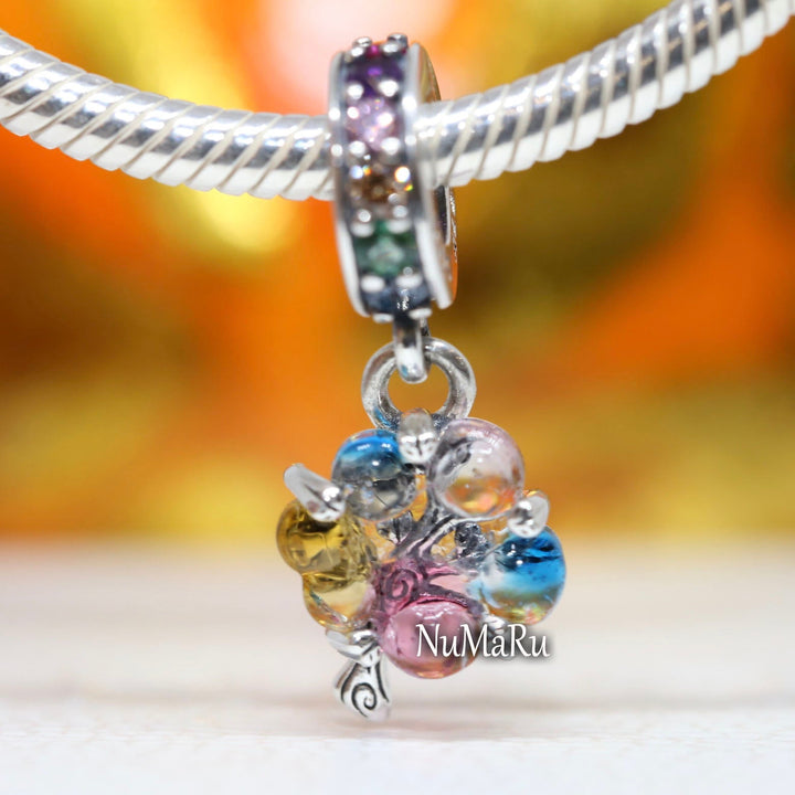Togetherness Tree Murano Glass Dangle Charm 790768C01 - NUMARU, jewelry, beads for charm, beads for charm bracelets, charms for bracelet, beaded jewelry, charm jewelry, charm beads,