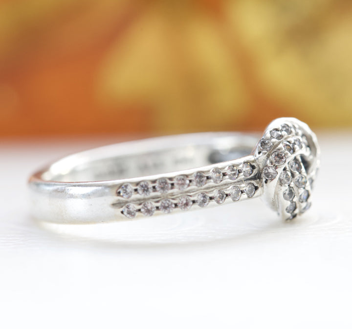 Sparkling Love Knot Ring 190997CZ,jewelry, beads for charm, beads for charm bracelets, charms for bracelet, beaded jewelry, charm jewelry, charm beads