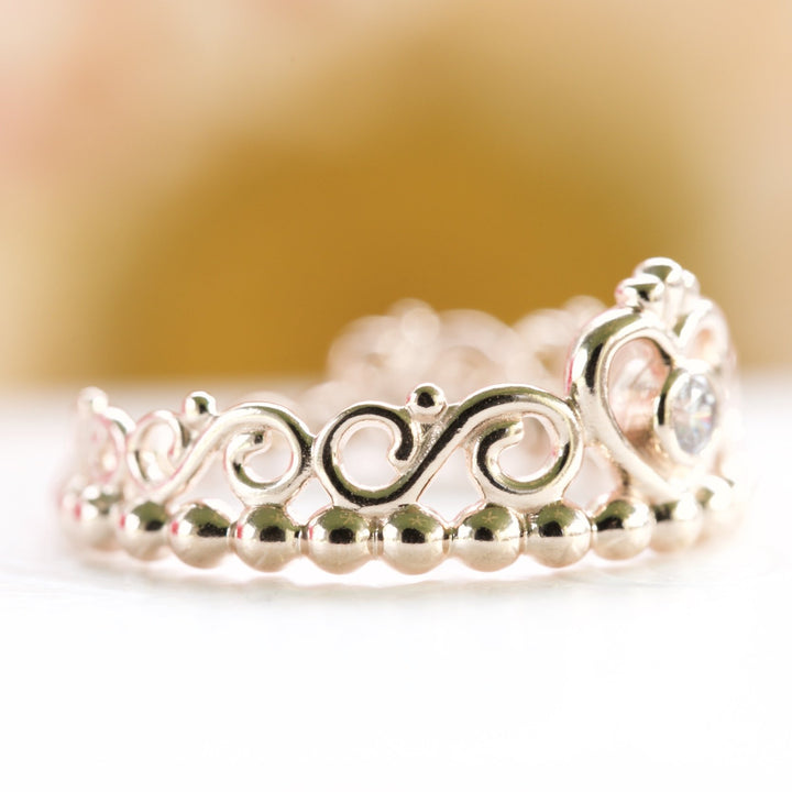 Pandora Rose Gold Princess Tiara Crown 180880CZ Ring - NUMARU, jewelry, beads for charm, beads for charm bracelets, charms for bracelet, beaded jewelry, charm jewelry, charm beads