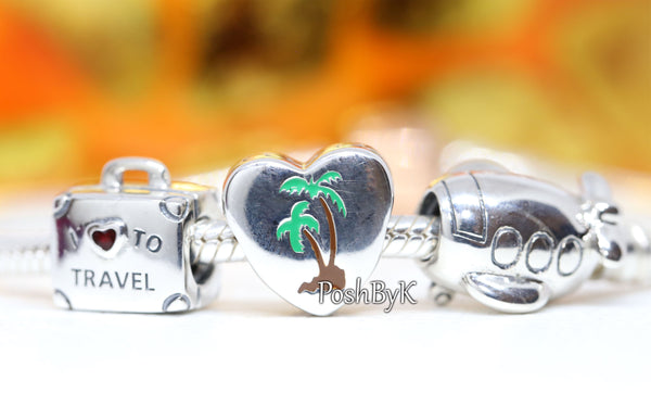 Airplane, I love Florida and I Love to Travel Gift Set Charm . jewelry, beads for charm, beads for charm bracelets, charms for diy, beaded jewelry, diy jewelry, charm beads
