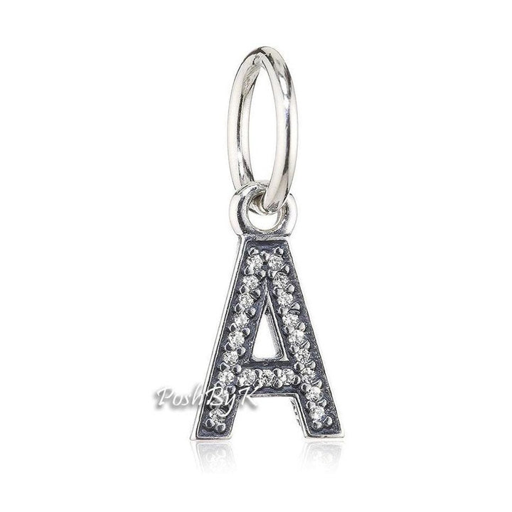 Hanging Letter "A" Charm 791313CZ - jewelry, beads for charm, beads for charm bracelets, charms for diy, beaded jewelry, diy jewelry, charm beads