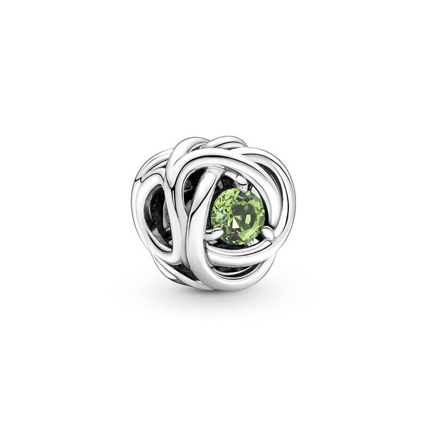 August Spring Green Eternity Circle Charm 790065C03 - NUMARU, jewelry, beads for charm, beads for charm bracelets, charms for bracelet, beaded jewelry, charm jewelry, charm beads, 