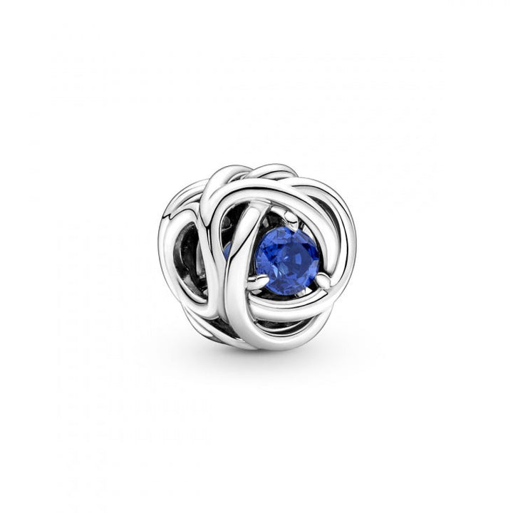 September Blue Eternity Circle Charm 790065C07 - NUMARU, jewelry, beads for charm, beads for charm bracelets, charms for bracelet, beaded jewelry, charm jewelry, charm beads, 