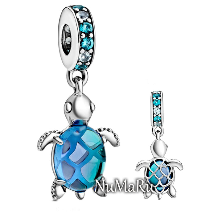 Sea Turtle Murano Glass Charm 798939C01 - NUMARU, jewelry, beads for charm, beads for charm bracelets, charms for bracelet, beaded jewelry, charm jewelry, charm beads, 