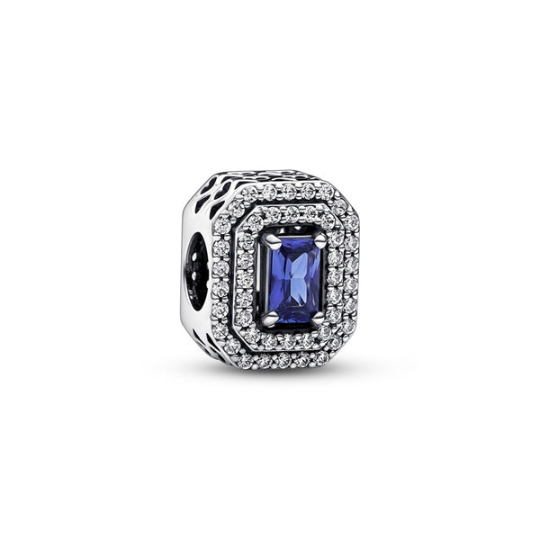 Blue Sparkling Levelled Rectangular Charm 792385C01 - NUMARU